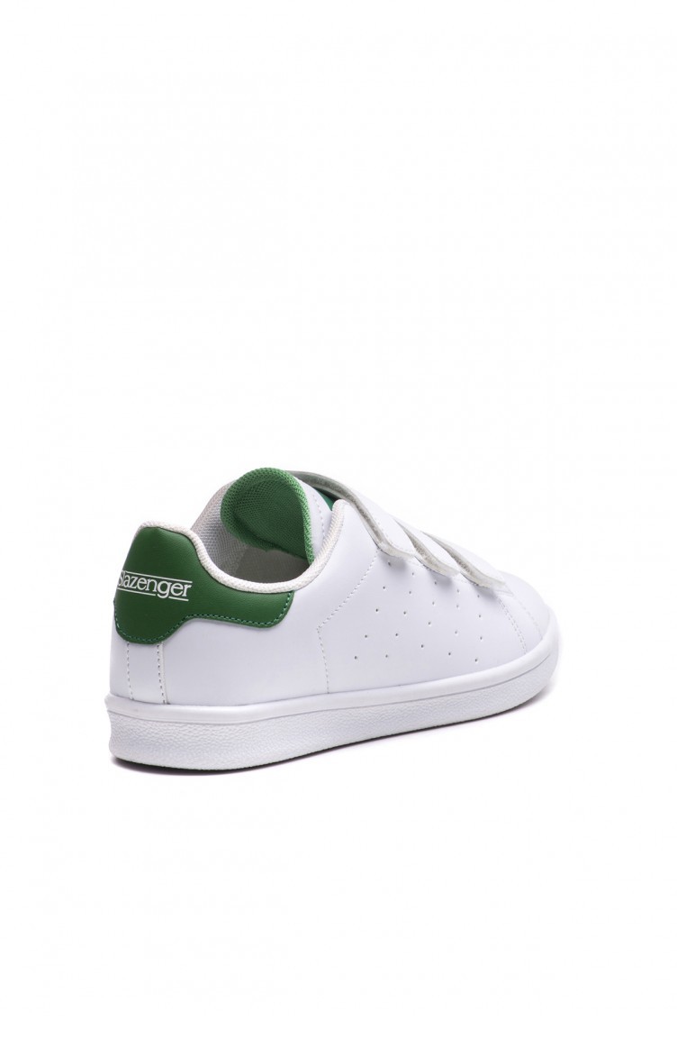 Slazenger Fuat Spor Cocuk Ayakkabi Beyaz Yesil 80167 Sefamerve