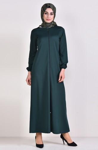 Abaya mit Reissverschluss 3051-05 Smaragdgrün 3051-05