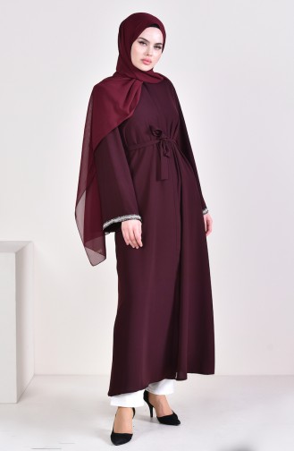 Belted Abaya 7827-01 Cherry 7827-01