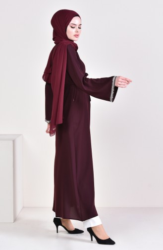 Belted Abaya 7827-01 Cherry 7827-01