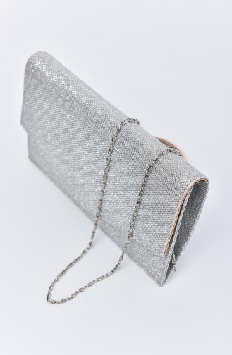 Silver Gray Portfolio Hand Bag 0460-03