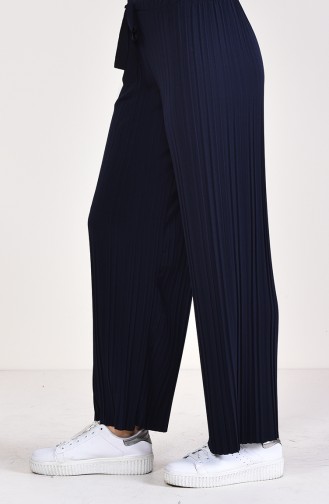 Pleated Pants Cuff Trousers 2150-03 Navy 2150-03