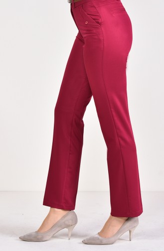 Pantalon a Ceinture 0544-04 Plum 0544-04