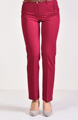 Pantalon a Ceinture 0544-04 Plum 0544-04