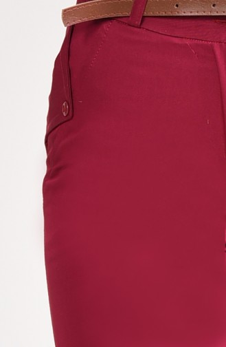 Pantalon a Ceinture 0544-04 Plum 0544-04