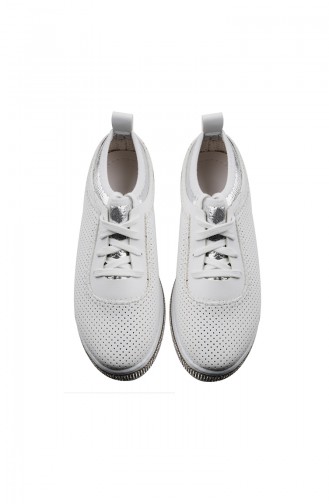 Bayan Spor Ayakkabı PM02K-01 Beyaz Gümüş