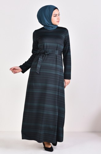 Striped Dress 1169-01 Khaki 1169-01