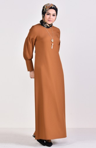 Tan Hijab Dress 1008-08