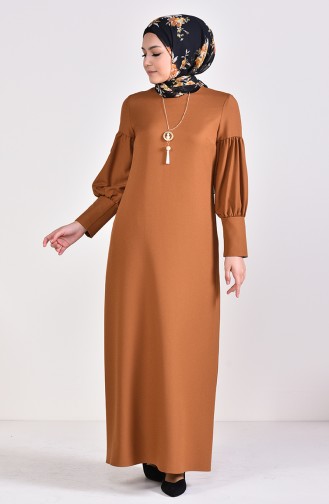Tan Hijab Dress 1008-08