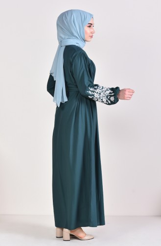 Smaragdgrün Hijab Kleider 10123-04