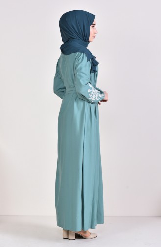 Unreife Mandelgrün Hijab Kleider 10123-07