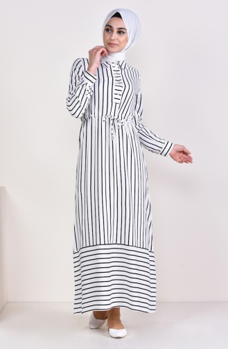 Striped Dress 4157-03 White 4157-03