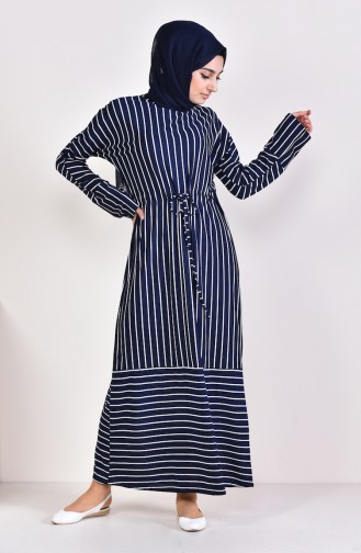 Striped Dress 4166-03 Navy 4166-03