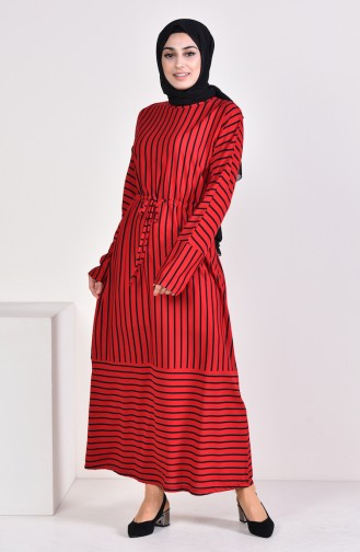 Striped Dress 4166-04 Red 4166-04