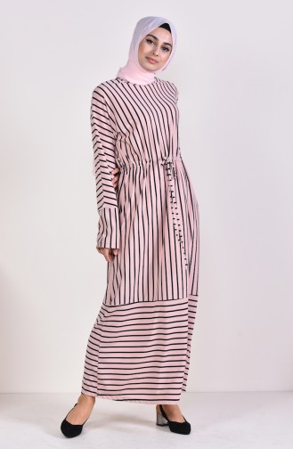 Striped Dress 4166-06 Powder 4166-06