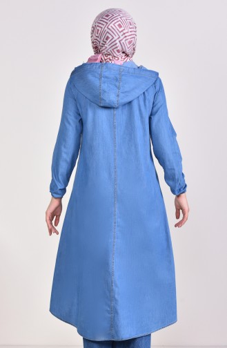 Pocketed Asymmetric Tunic  8204-02 Blue Jeans 8204-02