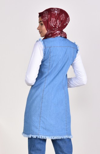Button Jeans Vest 8174-01 Blue Jeans 8174-01