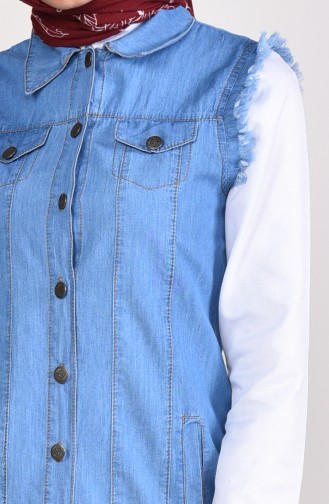 Button Jeans Vest 8174-01 Blue Jeans 8174-01
