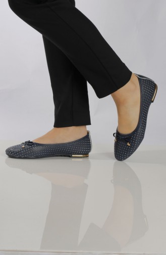 Women´s Flat Shoes (	Ballerina ) 96504-4 Navy Blue 96504-4