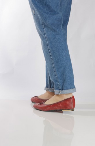 حذاء مُسطح نسائي (باليرينا ) 96505-5 لون خمري 96505-5