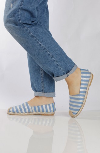 Blue Woman Flat Shoe 7711-1
