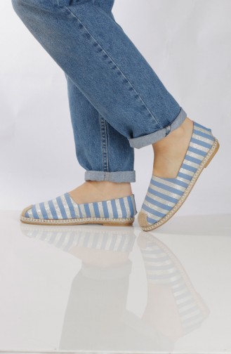 Blue Woman Flat Shoe 7711-1