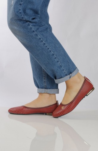 حذاء مُسطح نسائي (باليرينا ) 95503-3 لون خمري 95503-3
