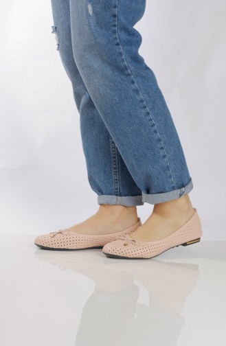 حذاء مُسطح نسائي (باليرينا ) 96503-3 لون وردي 96503-3
