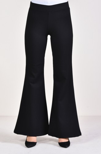 Gabardin Pantalon Pattes éléphan 2300C-01 Noir 2300C-01