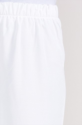 Elastic Waist Wide Leg Pants 25000-02 White 25000-02