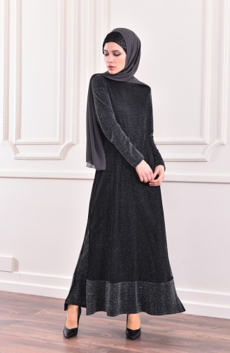 Schwarz Hijab-Abendkleider 0186-01