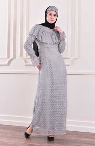 Allerli Glittered Evening Dress 9027-02 Gray 9027-02