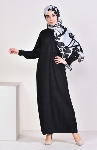 Sleeve Elastic Dress 5254-01 Black 5254-01