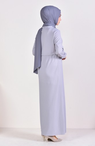 Sleeve Elastic Dress 5254-05 Gray 5254-05