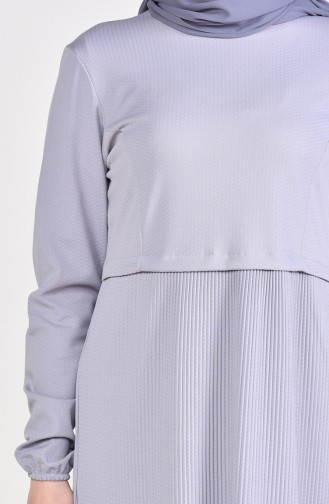 Sleeve Elastic Dress 5254-05 Gray 5254-05