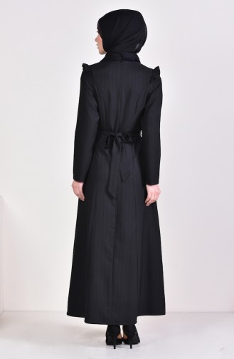 İnci Detaylı Elbise 0229-01 Siyah