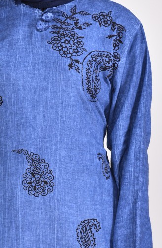 Tunique a Motifs 0005-02 Bleu 0005-02