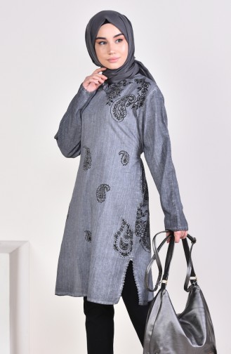 Tunique a Motifs 0005-04 Gris 0005-04