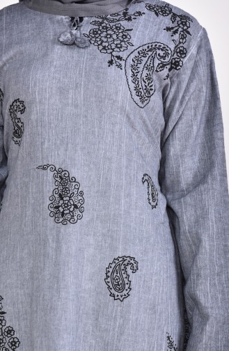 Tunique a Motifs 0005-04 Gris 0005-04