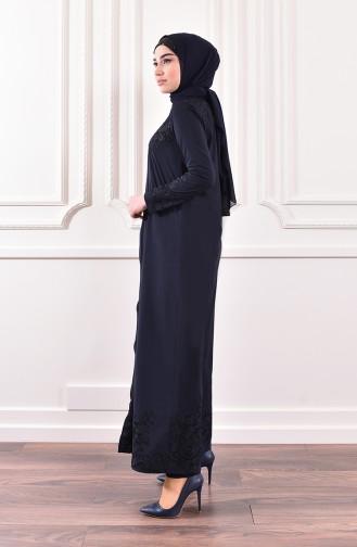 Navy Blue Abaya 7239-02