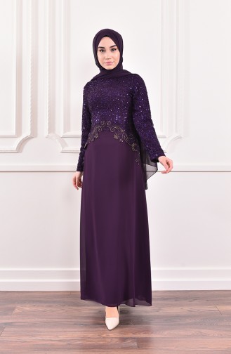 Purple İslamitische Avondjurk 52614-07