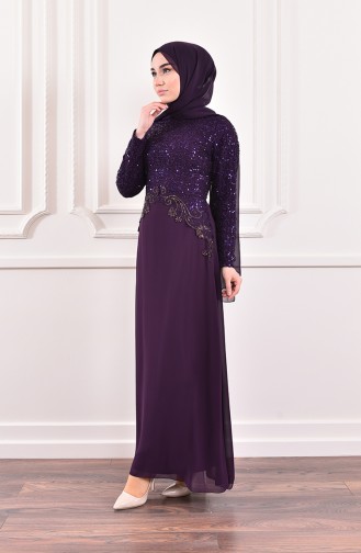 Purple İslamitische Avondjurk 52614-07