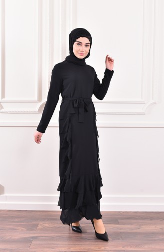 Schwarz Hijab Kleider 0204-01