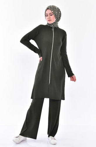 Ensemble Deux Pieces Gilet Pantalon 3300-19 Vert emeraude 3300-19