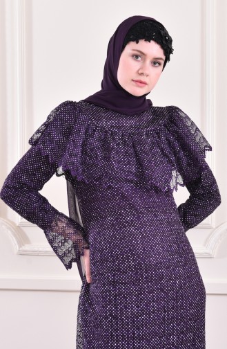 Allerli Glittered Evening Dress 9027-03 Purple 9027-03