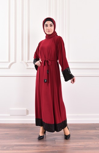 Pleated Sandy Dress 1478-01 Claret Red 1478-01