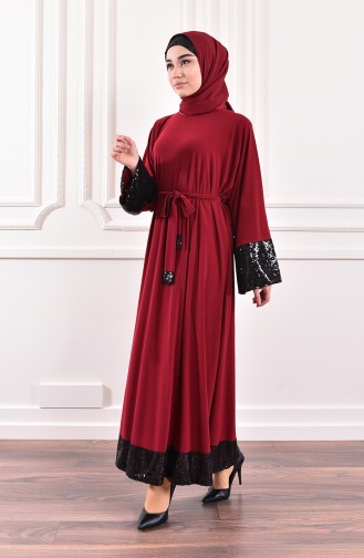 Pleated Sandy Dress 1478-01 Claret Red 1478-01