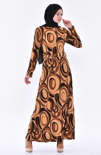 Brown Hijab Dress 1106-02