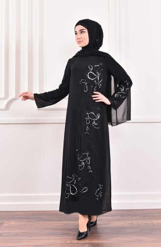 Schwarz Hijab Kleider 0195-01