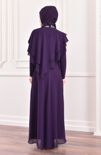 Collar Detail Stone Dress 0198-02 Purple 0198-02